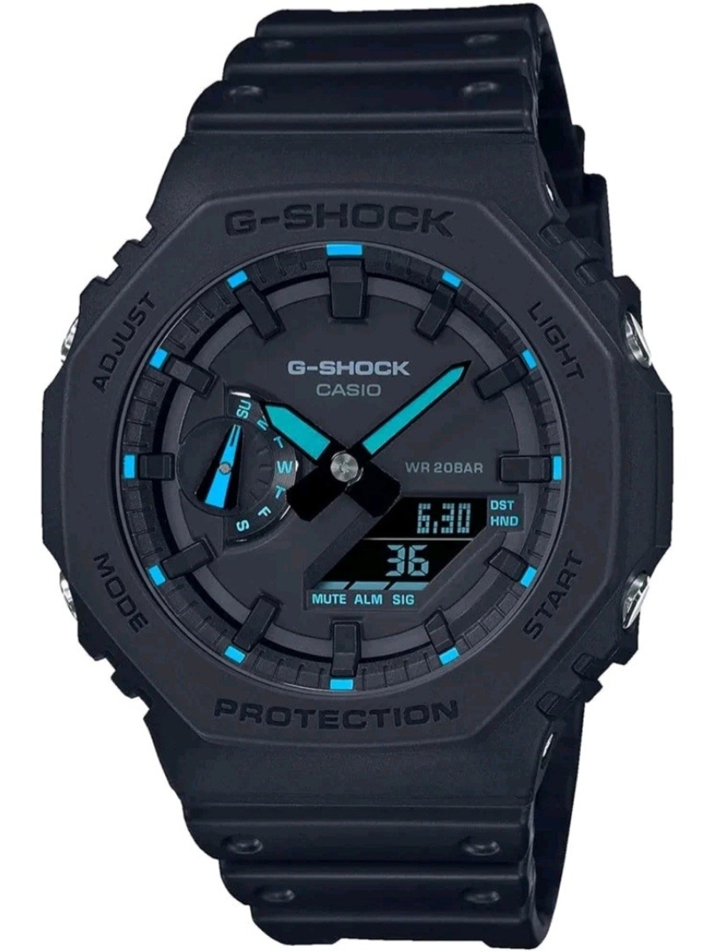 Casio G-Shock Black Watch with Teal Accents